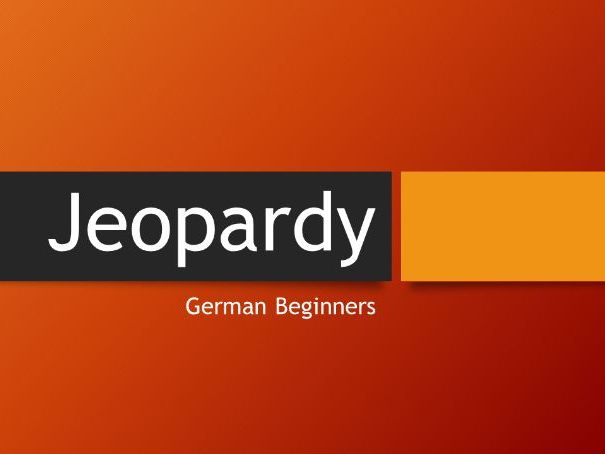 Jeopardy: Game for German beginners