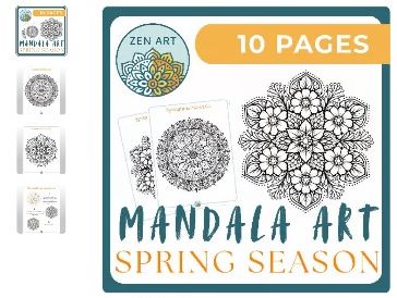 Spring Mandala Art Colouring Pages | 10 Pages | Creative Classroom Art Activity