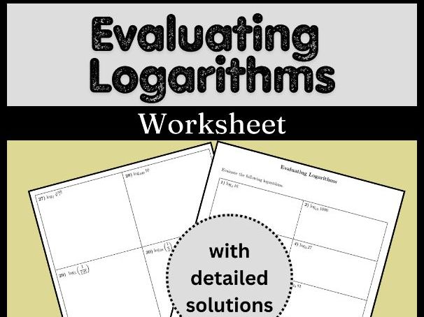 Evaluating Logarithms Worksheet (with solutions)