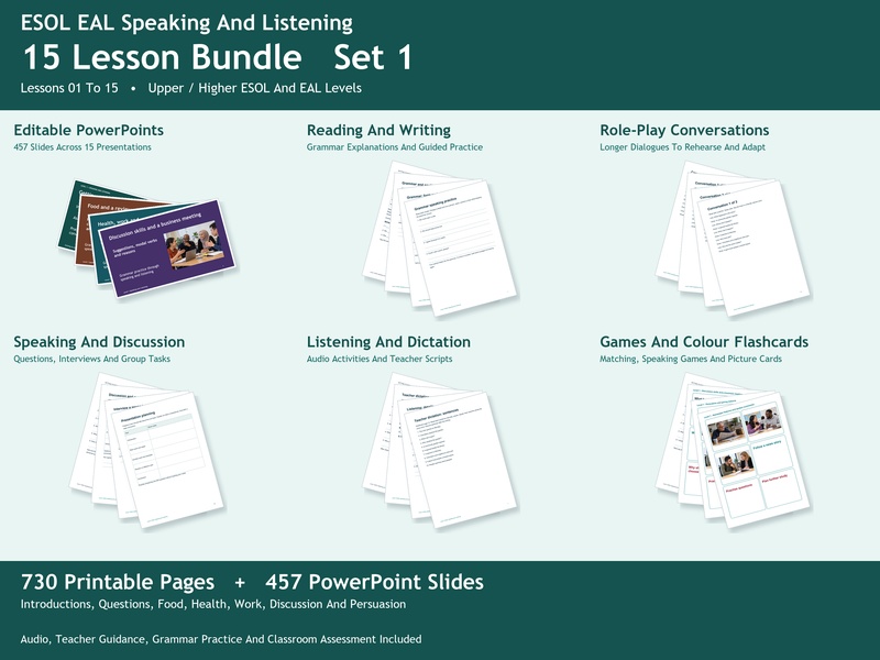ESOL EAL Speaking And Grammar Set 1