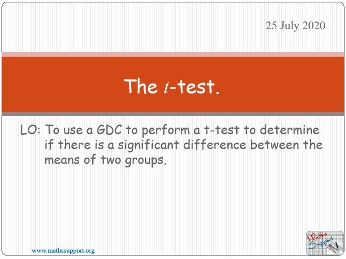 The t-test