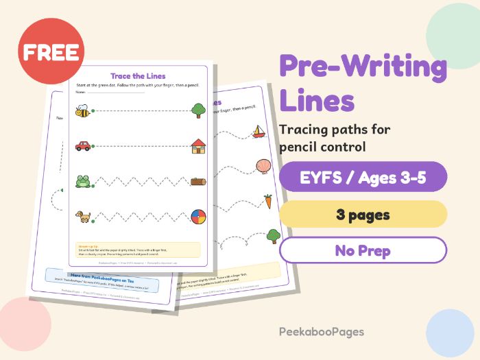 Trcing Pre Riting FREE Pre-Writing Tracing Lines – Pencil Control Patterns – EYFS ...