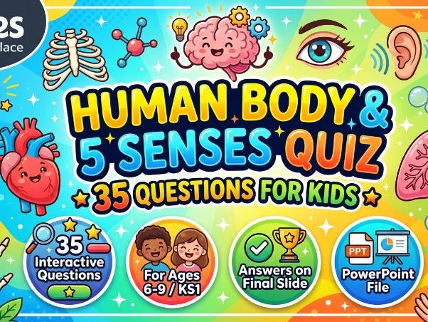 The Human Body & 5 Senses Interactive PowerPoint Quiz | 35 Science Questions for Kids