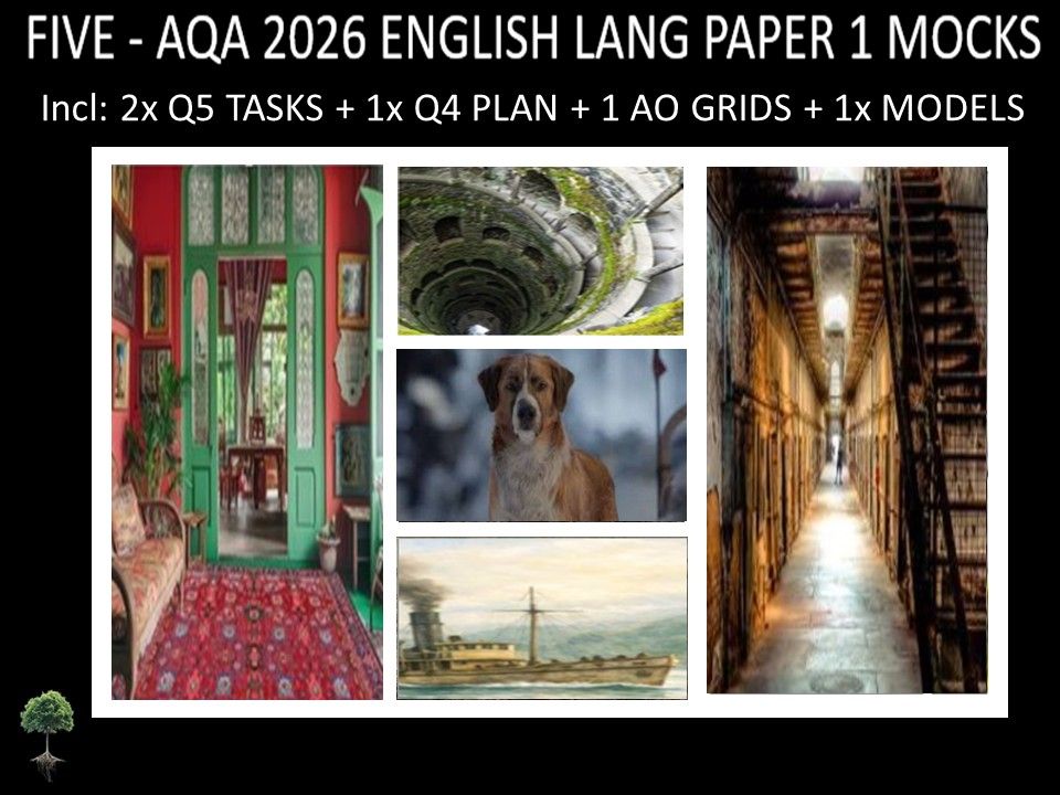 FIVE - AQA PAPER 1 | 2026 FULL MOCKS | Q5 TASKS | Q4 PLAN |AO GRIDS | MODELS