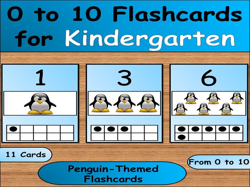 Penguin Number Flashcards 0-10 (Winter Counting for EYFS)