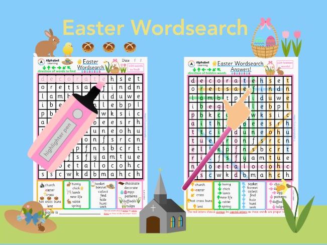 Wordsearch - Easter, x24 words to find