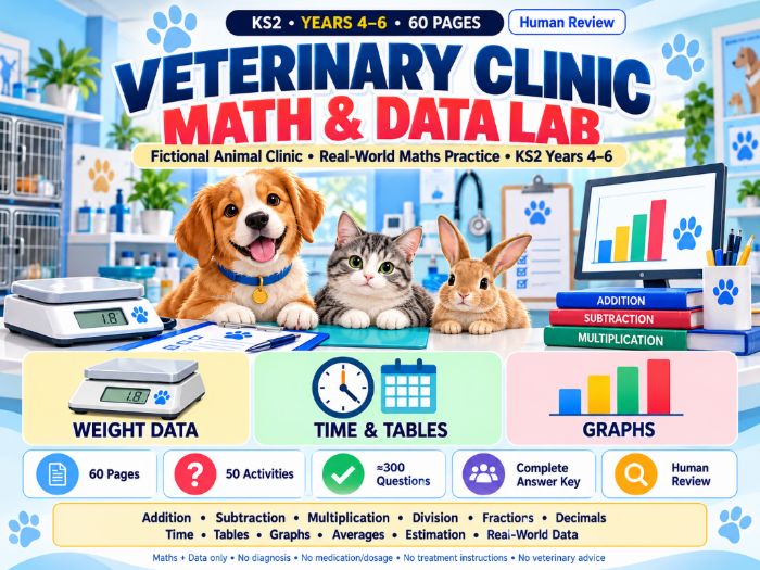 Veterinary Clinic Maths & Data Lab KS2 60 Pages