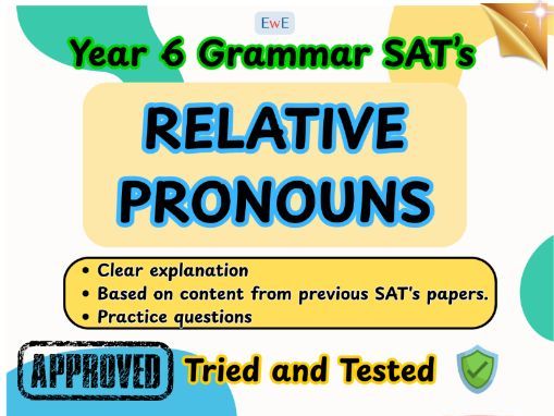 Relative Pronouns- Year 6 SPAG SAT's  - GRAMMAR - Worksheet