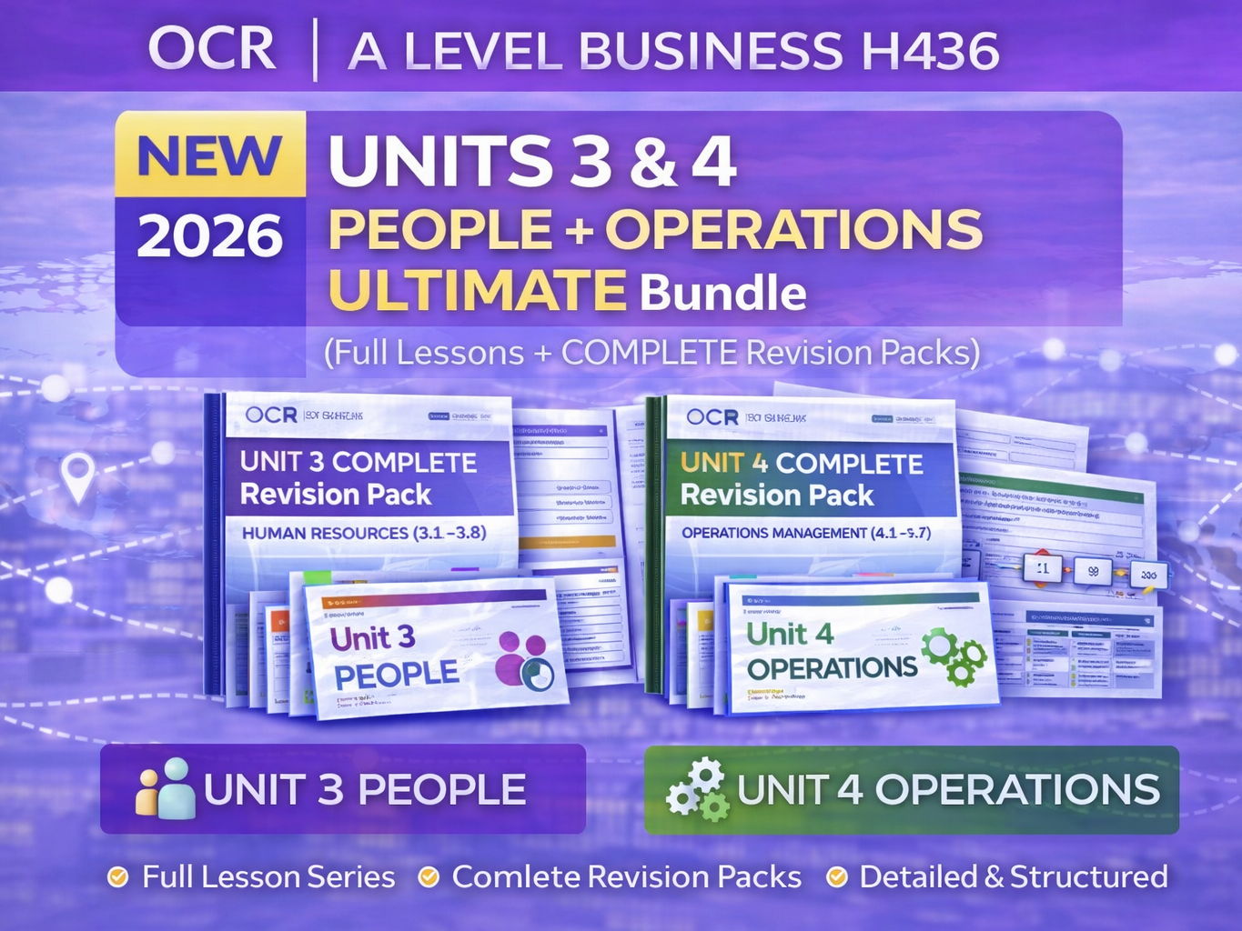 NEW 2026 OCR A Level Business H436 – Units 3 & 4 People + Operations ULTIMATE Bundle (Full Lessons + COMPLETE Revision Packs)