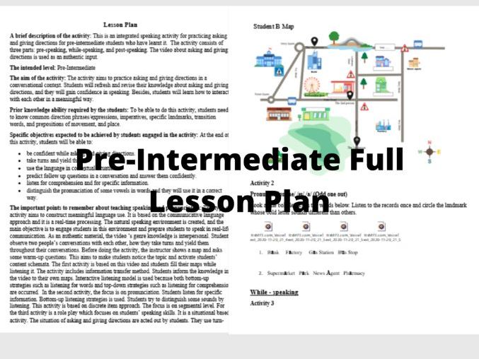 Intermediate learners speaking lesson plan about asking and giving directions