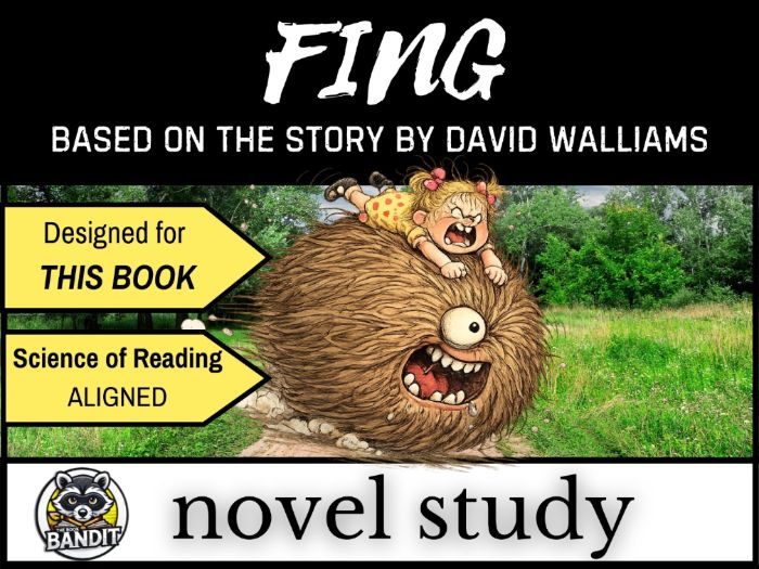 FING by David Walliams - NOVEL STUDY with comprehension strategies and writing activities