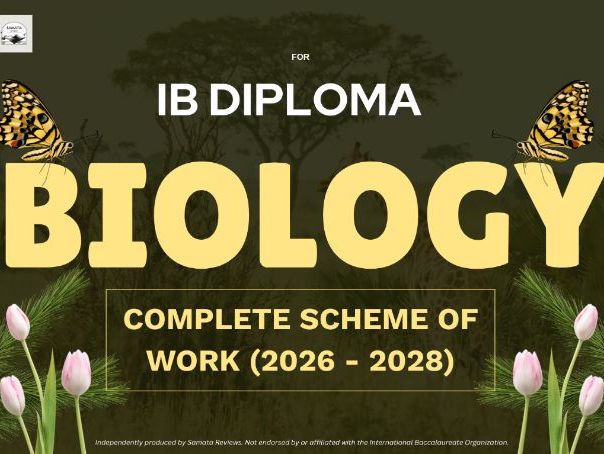 IB DP Biology Complete Scheme of Work | FA2025 | 40 Teaching Units | May 2028 Examination | SL & HL