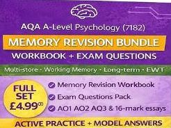 AQA A-Level Psychology Memory Revision Bundle (7182) | Workbook + Exam Questions