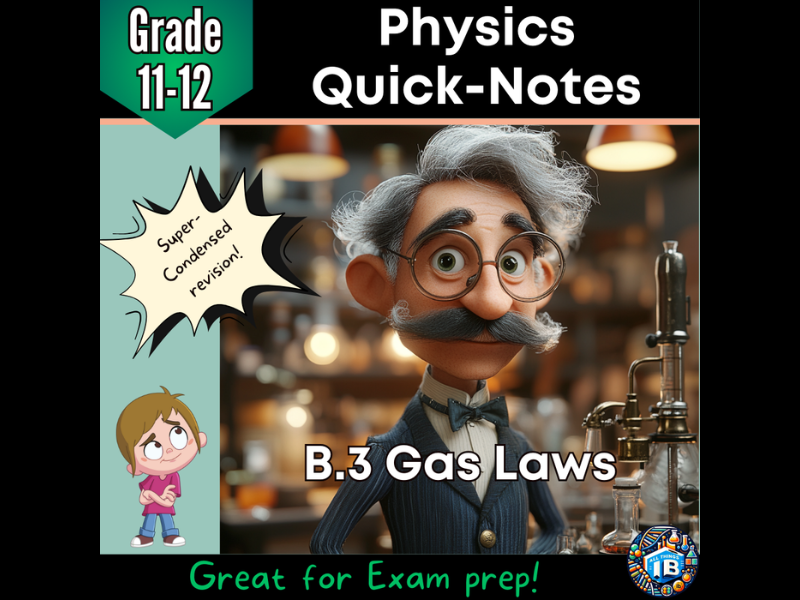 IB DP Physics: B.3 Gas Laws – Condensed Topic Revision Notes (2026)