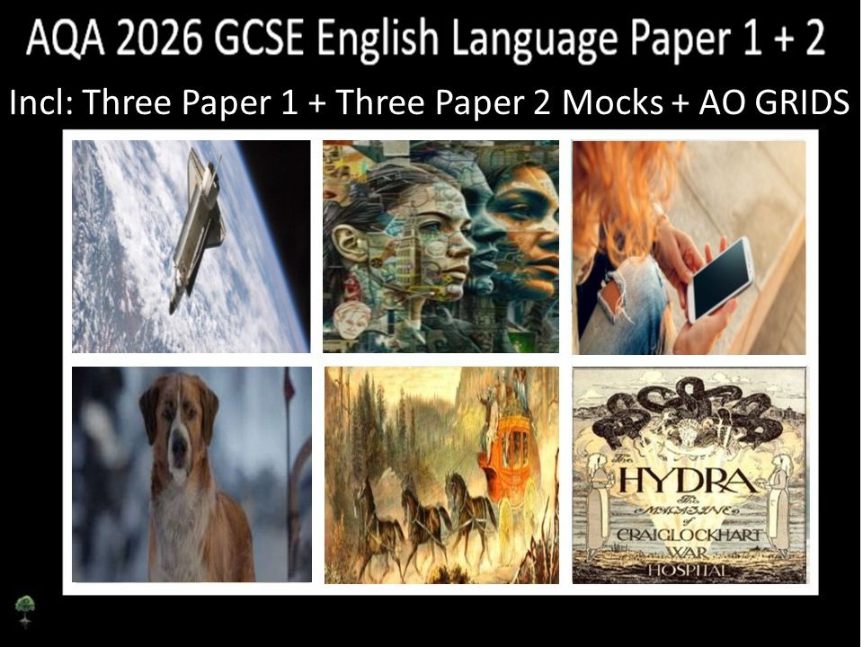 Six AQA 2026 GCSE English Language Paper 1 & 2 Mocks | AO Grids