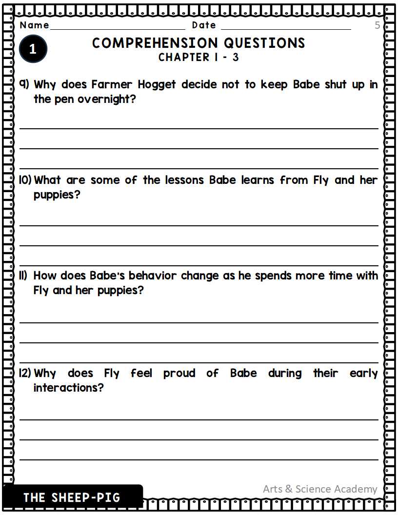 THE SHEEP-PIG Novel Study Comprehension, Critical Thinking, Vocab, MCQs ...