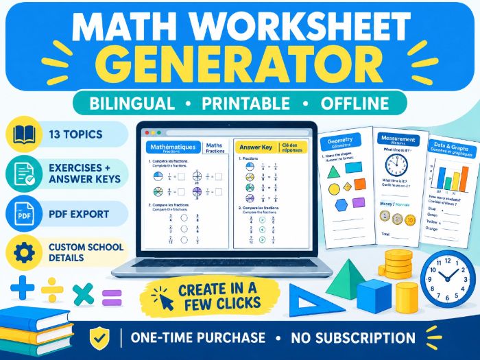 Bilingual Math Worksheet
