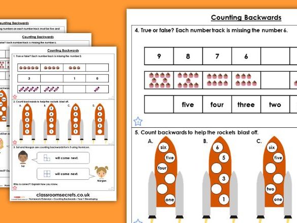 Backward counting worksheet 10 to 0 image