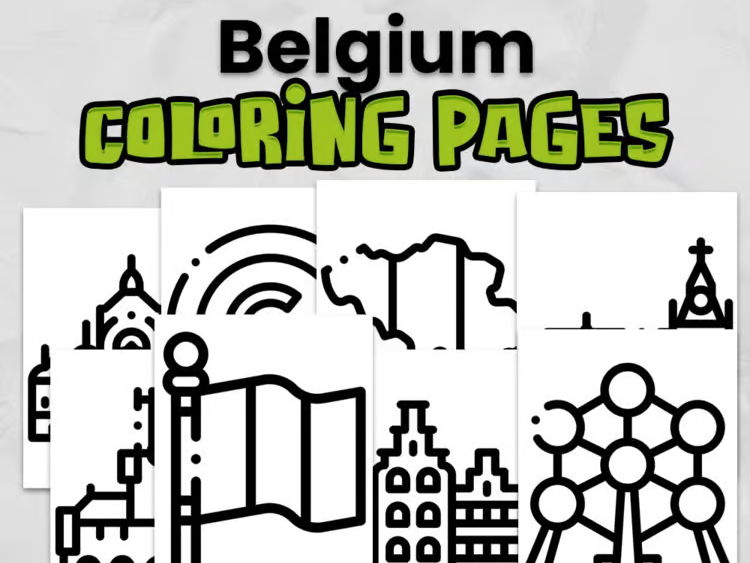 Belgium Colouring Pages | Belgium Country Study | Europe Geography Activity