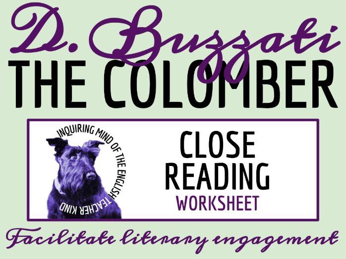 "The Colomber" by Dino Buzzati Literary Analysis Worksheet | Inference Activity