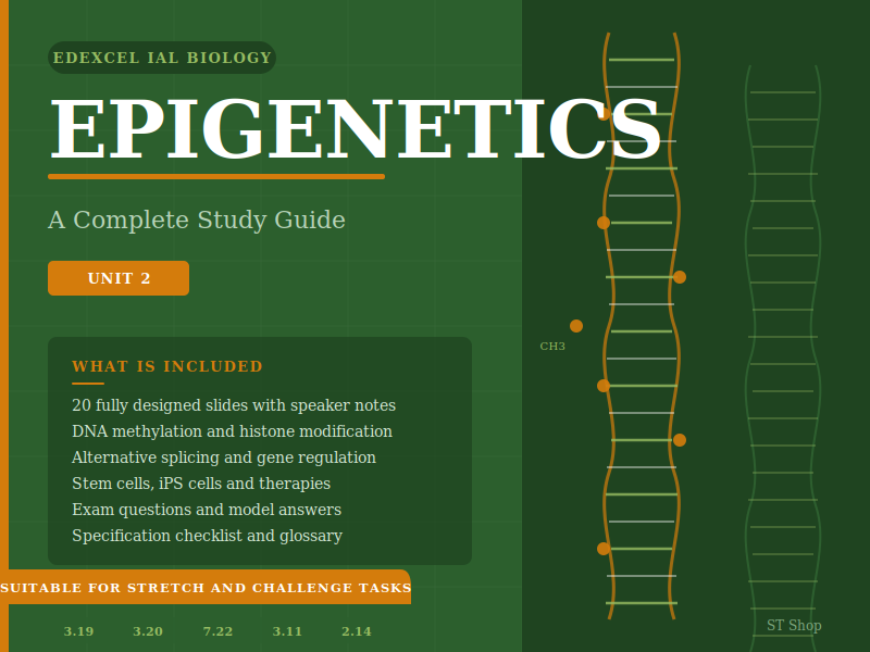 Epigenetics Complete Study Guide | Edexcel IAL Biology | Unit 2 | Spec 3.19, 3.20, 7.22, 3.11