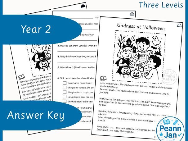 Year 2 Reading Comprehension - Kindness at Halloween
