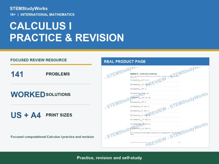 Calculus I Practice Workbook & Revision