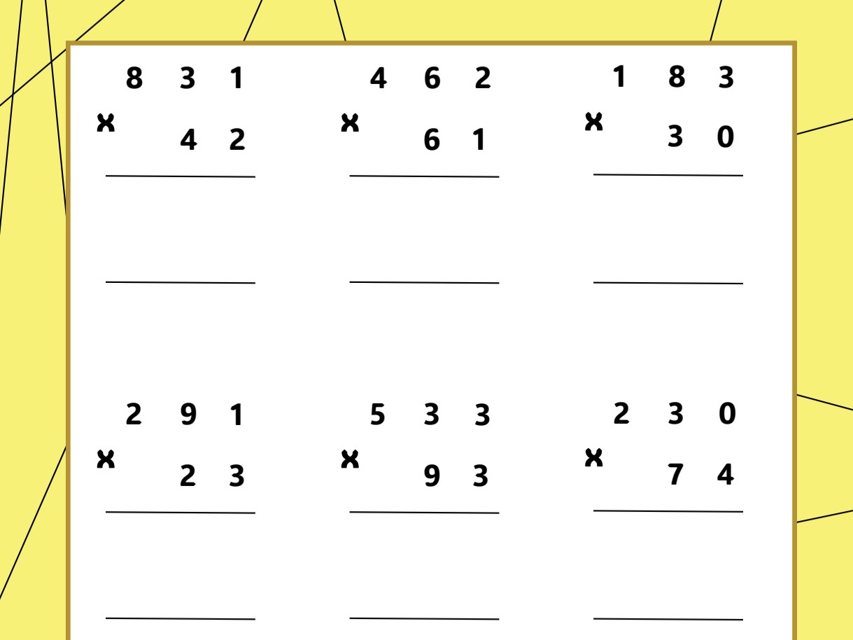 3 digit by 2 digit multiplication