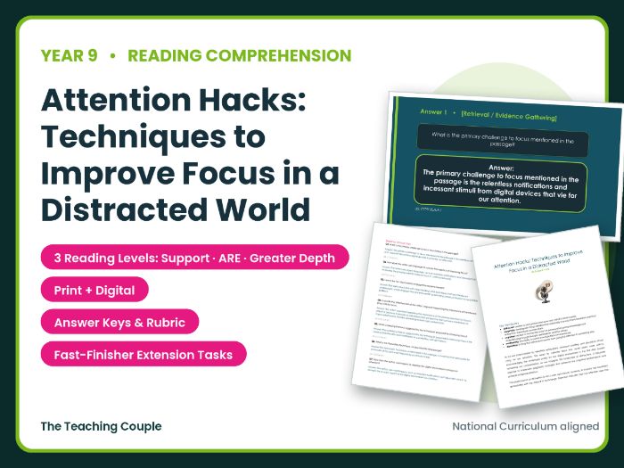 Attention Hacks: Improve Focus in a Distracted World Reading Comprehension |