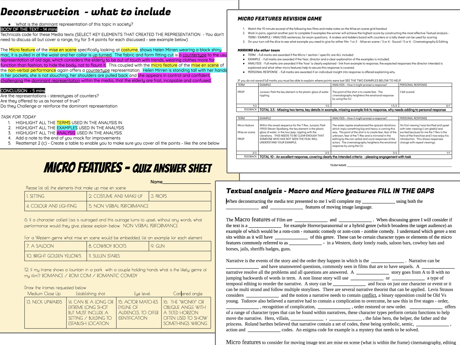 MEDIA Textual Analysis | MACRO MICRO BUNDLE