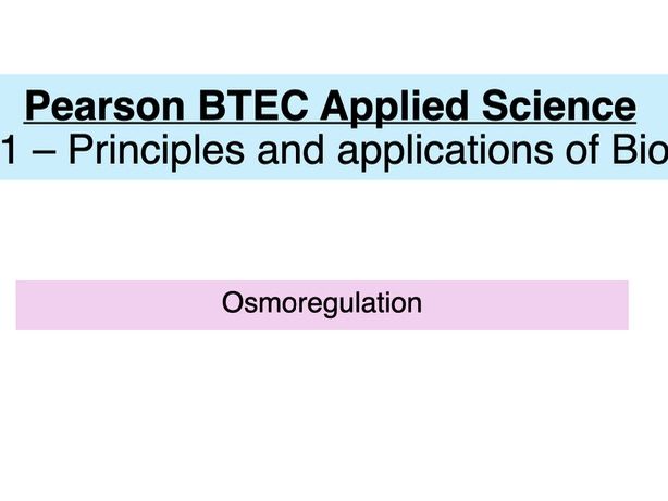 AAQ Osmoregulation - BTech Applied Science