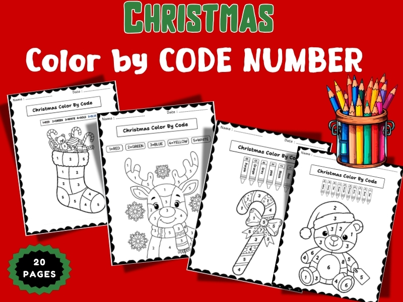Christmas Color By Code Number – Preschool Number Coloring Sheets