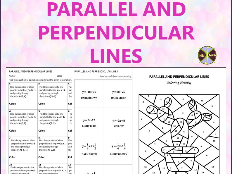 Parallel and Perpendicular Lines - Color by Code