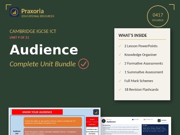 IGCSE ICT (0417) Topic 9- Audience Pack