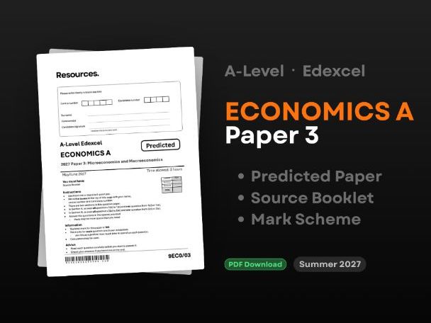 Predicted Paper 3 2027 A-level Economics A Edexcel