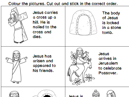 Easter Story Sequencing Activity by hollyjack1 Teaching Resources Tes