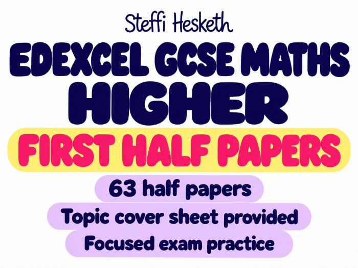 Edexcel GCSE Maths Higher First Half Papers – 63 Pack