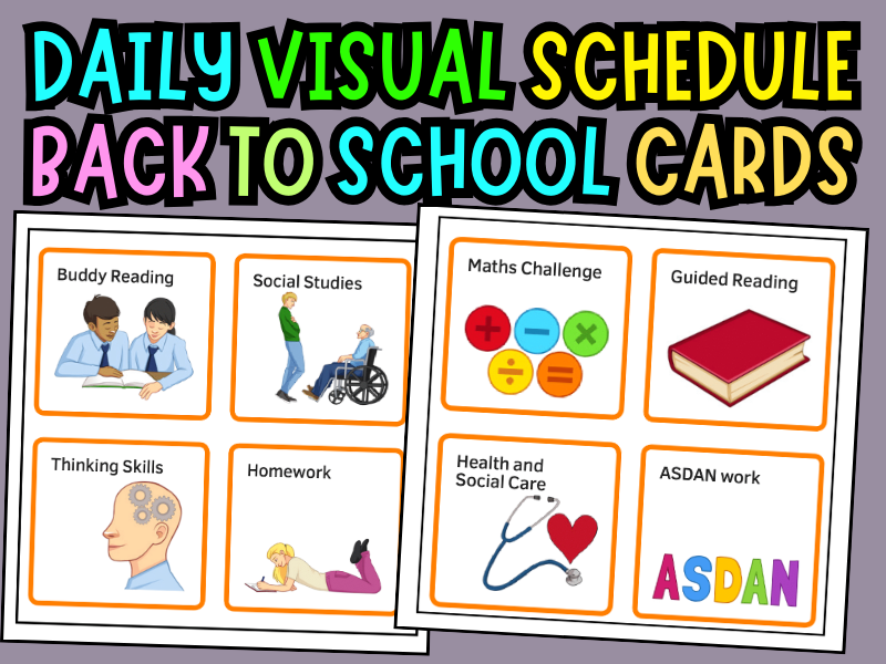 Back To School Activities Classroom Management Visual Schedule