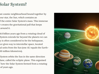 iGCSE Physics - 6.1.2 The Solar System - CORE