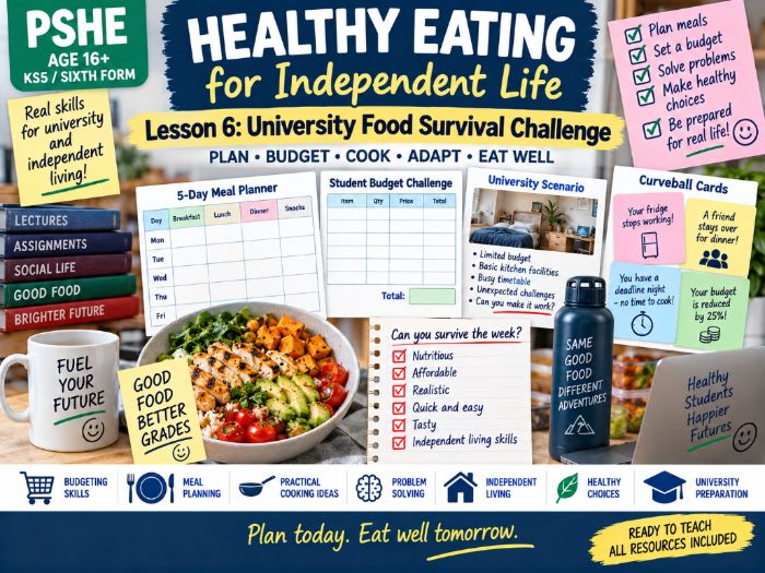 PSHE Eating for Independent Life – Lesson 6: University Food Survival Challenge