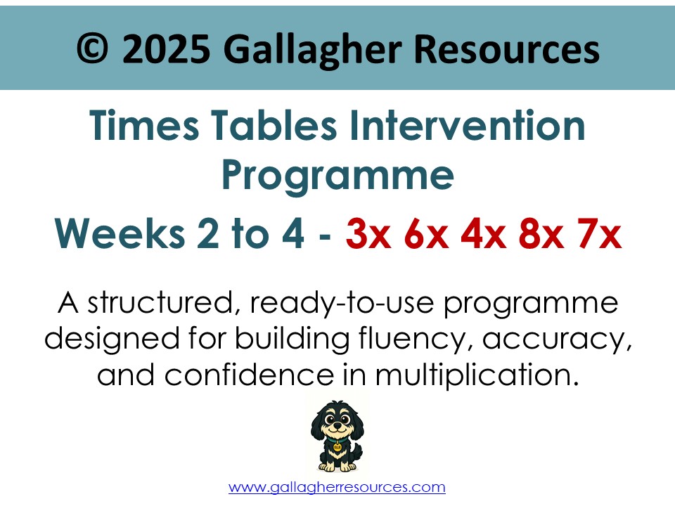 Weeks 2 - 4 Times Tables Intervention Pack