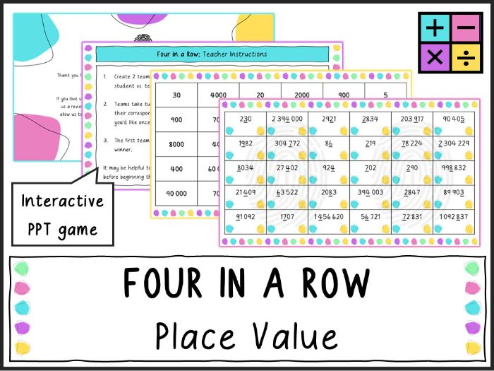 Place Value - Four in a Row Game (KS2/KS3)