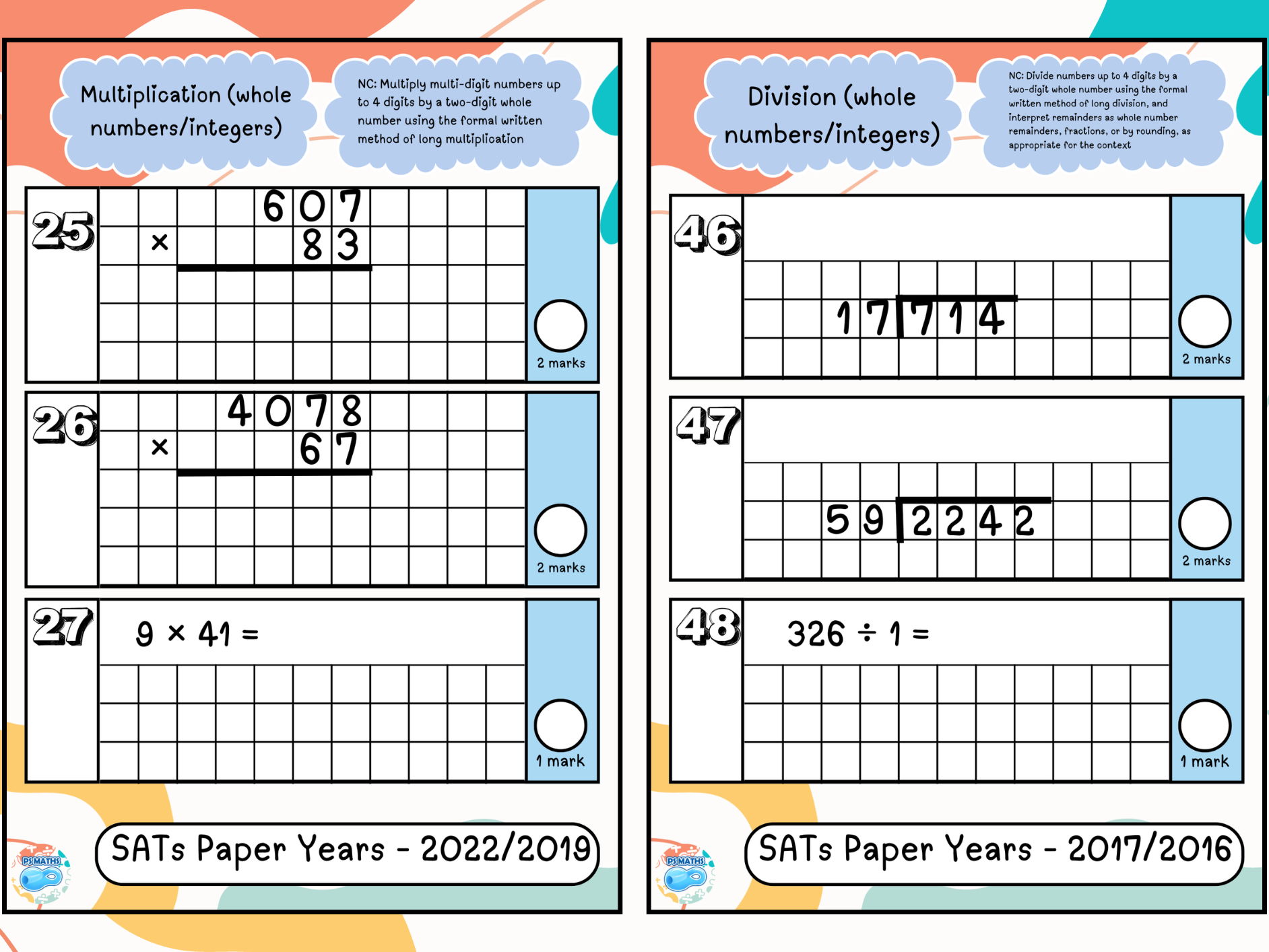 Year 6 SATs Arithmetic Paper 1 Bundle – Addition, Subtraction, Multiplication & Division, Percentages (2015–2025)