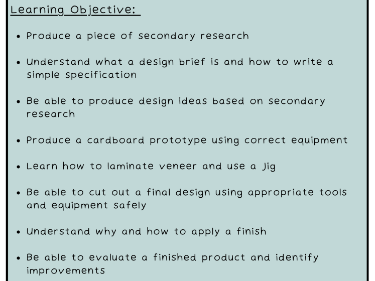 Year 8 Design and Technology Salad Server Project (Booklet)
