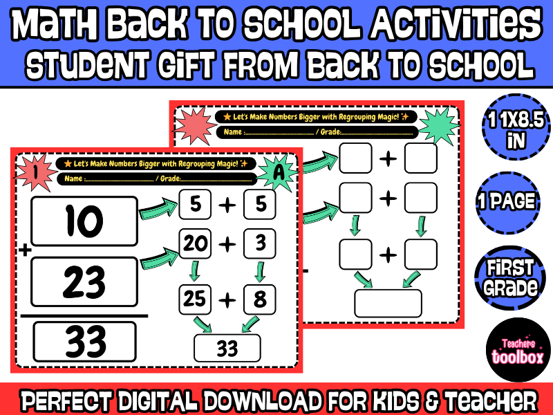 1st Grade Back to School Math