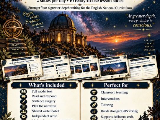Year 6 Greater Depth Writing – 5-Day PowerPoint/IWB Resource