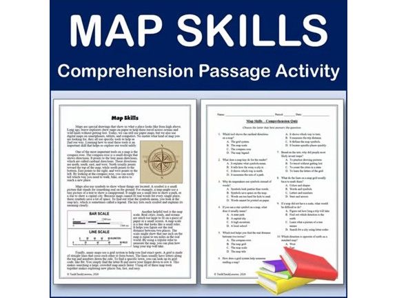 Map Skills Reading Comp Passage & Activity | Editable