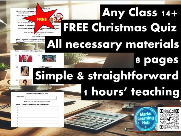 FREE - The Great Christmas Quiz 2025 - 50 questions - Simple, no other resources required