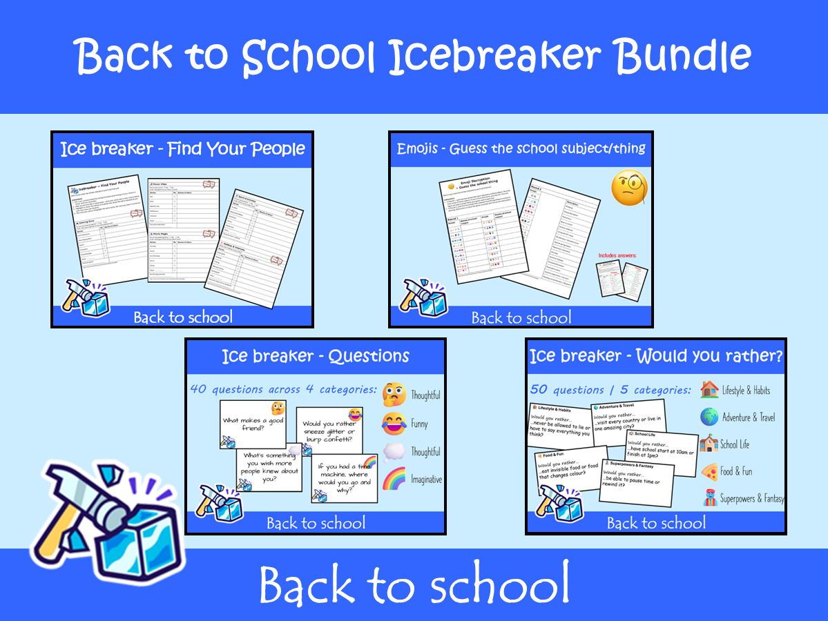 Back to School Icebreaker Bundle | KS2–KS4