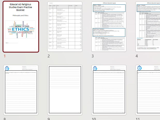 Edexcel IGCSE 4RS1 Exam practice booklets - Paper 1 & 2 Christianity Editable